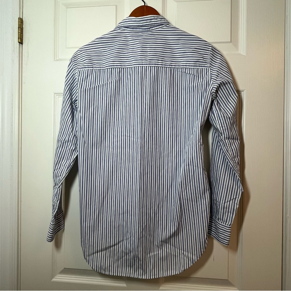 Frank & Eileen Blue Striped Button Down Shirt Size XS - Picture 2 of 6